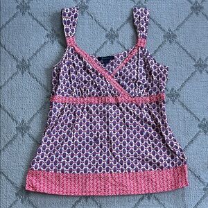 Boden Purple and Pink Patterned Tank Top